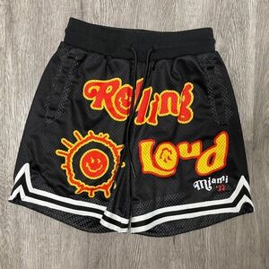 Rolling Loud Mesh Shorts Mens Small Black Miami 2022 Festival Graphic Basketball